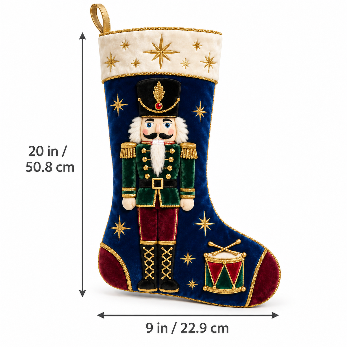 Royal Nutcracker Velvet Christmas Stocking
