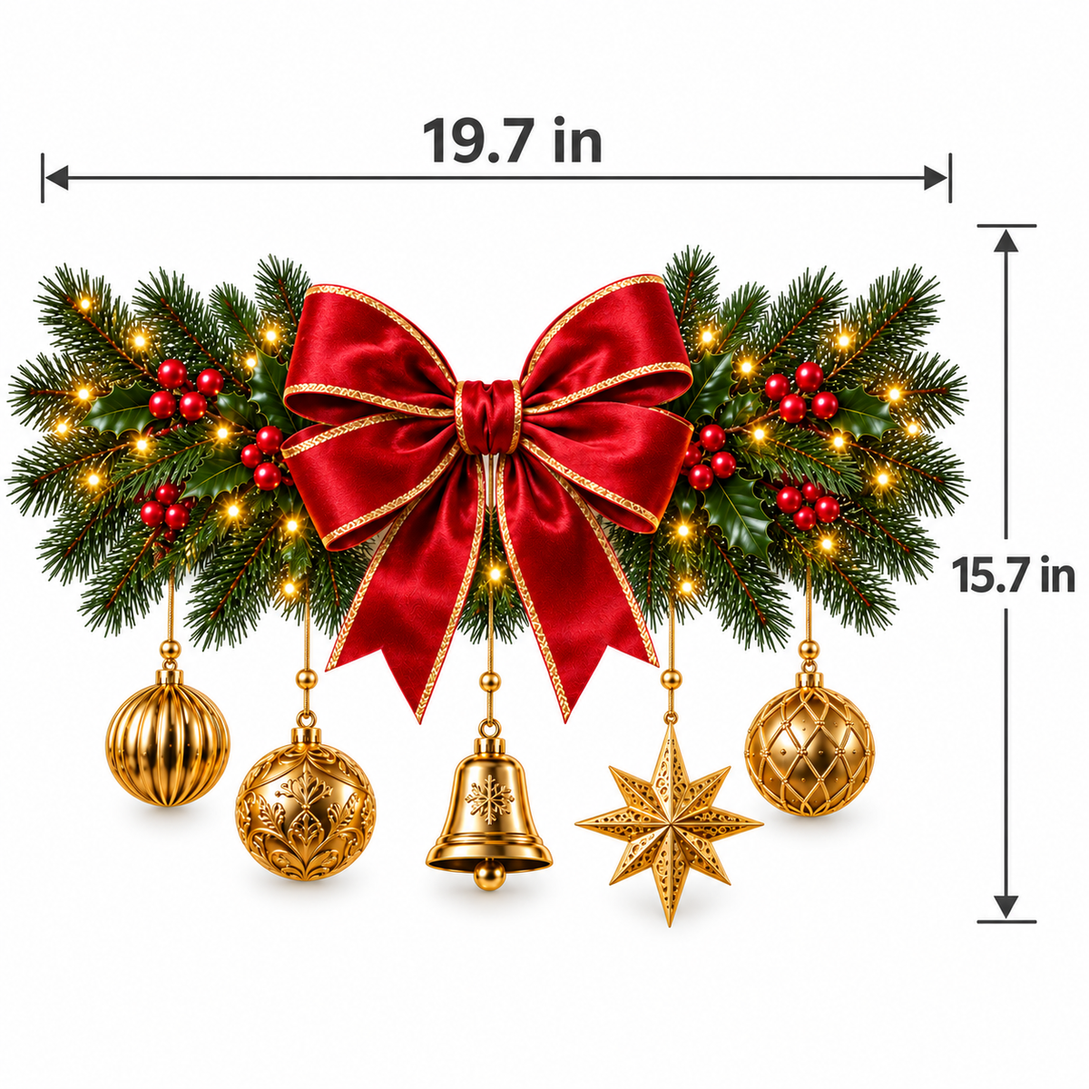 Merry Christmas Bow Window Decal
