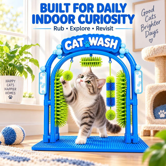 Cat Self-Grooming Arch with Brushes