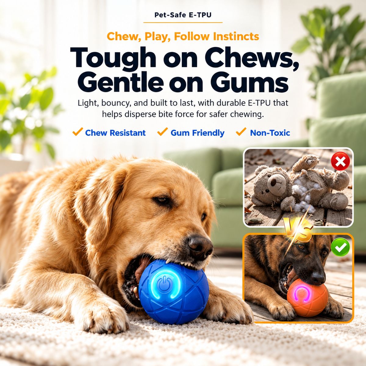 Auto-Bouncing Smart Pet Ball With Remote Control