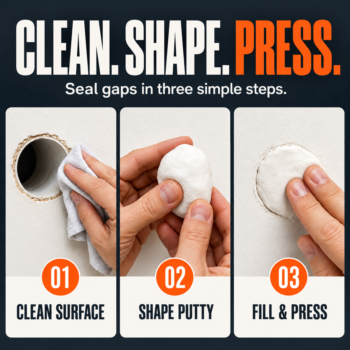 🧱 Waterproof Wall Hole Sealing Clay for Air Conditioner Pipes
