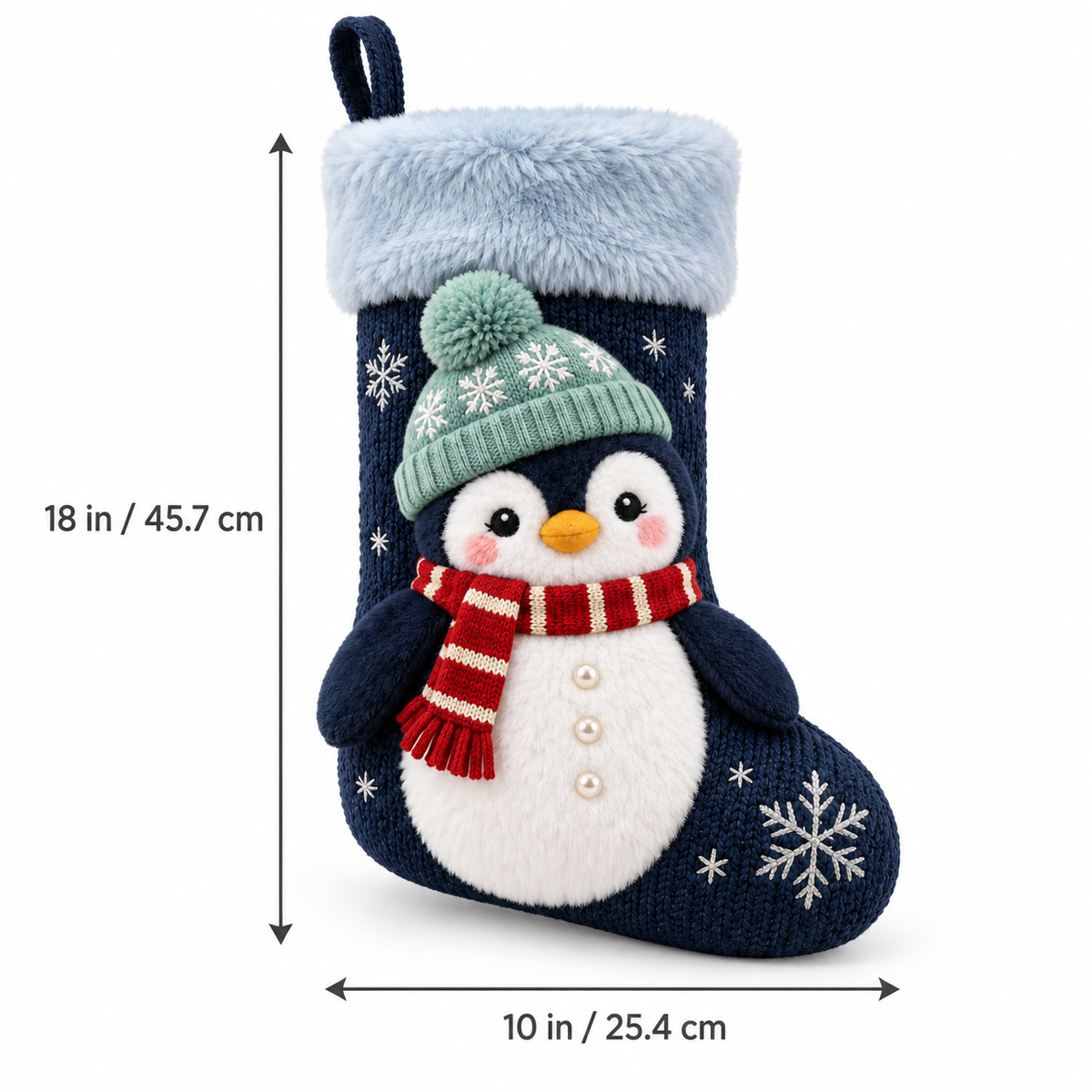 Cozy Penguin Knitted Christmas Stocking