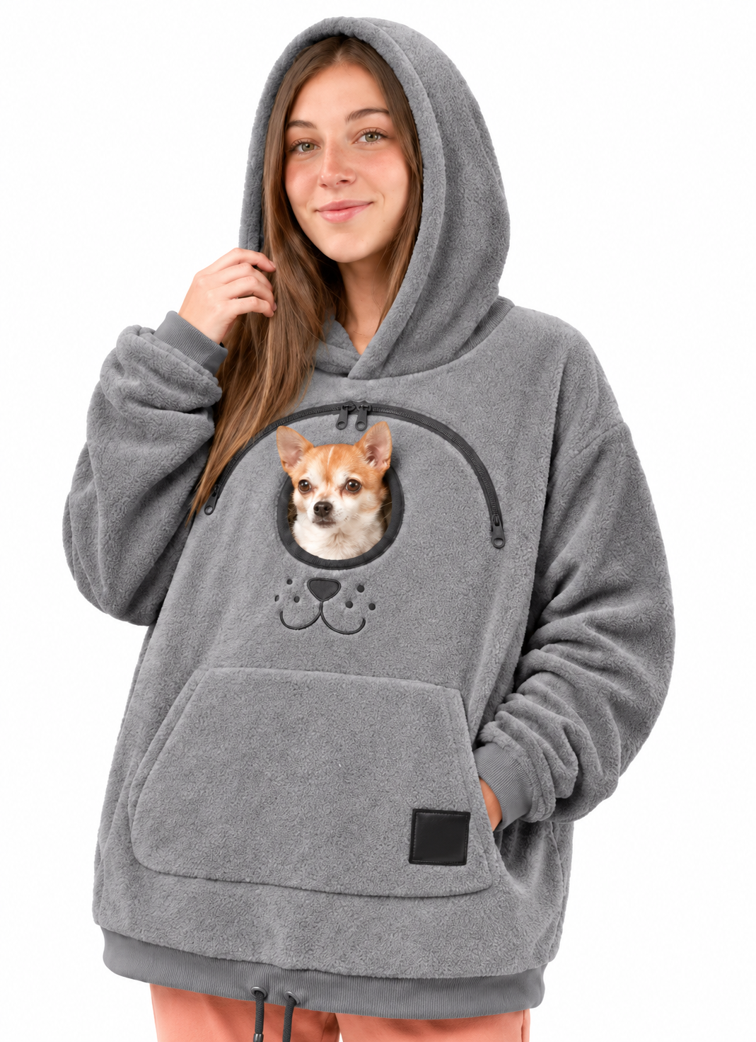 ⏰LAST DAY 50% OFF 🐾 Cozy Pet Carrier Hoodie — Built-In Pouch for Cats & Small Dogs