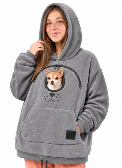 ⏰LAST DAY 50% OFF 🐾 Cozy Pet Carrier Hoodie — Built-In Pouch for Cats & Small Dogs