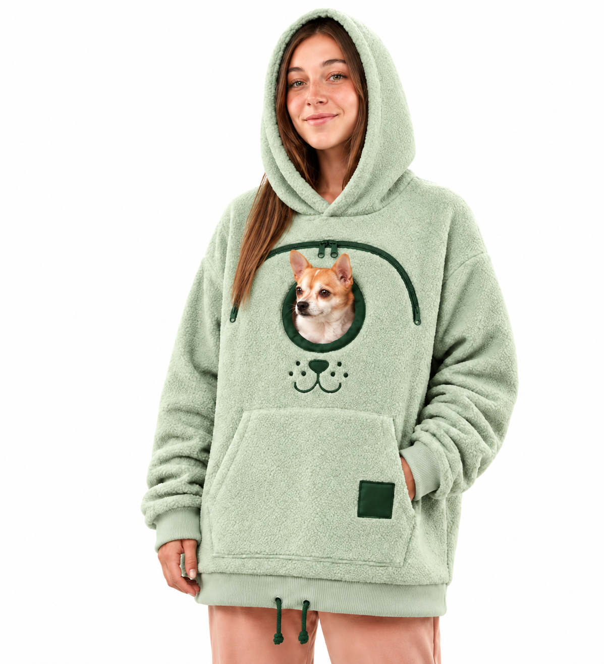 ⏰LAST DAY 50% OFF 🐾 Cozy Pet Carrier Hoodie — Built-In Pouch for Cats & Small Dogs