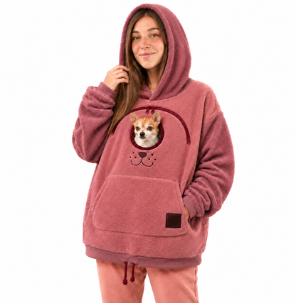 ⏰LAST DAY 50% OFF 🐾 Cozy Pet Carrier Hoodie — Built-In Pouch for Cats & Small Dogs