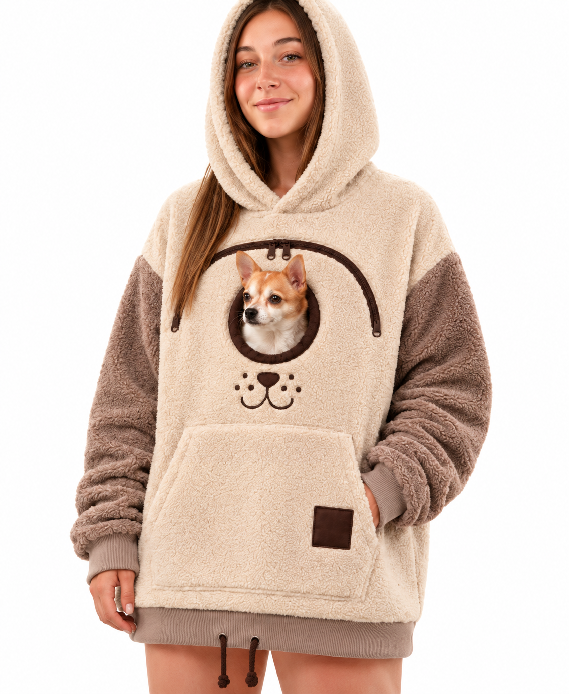 ⏰LAST DAY 50% OFF 🐾 Cozy Pet Carrier Hoodie — Built-In Pouch for Cats & Small Dogs