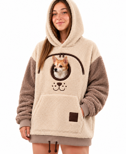 ⏰LAST DAY 50% OFF 🐾 Cozy Pet Carrier Hoodie — Built-In Pouch for Cats & Small Dogs