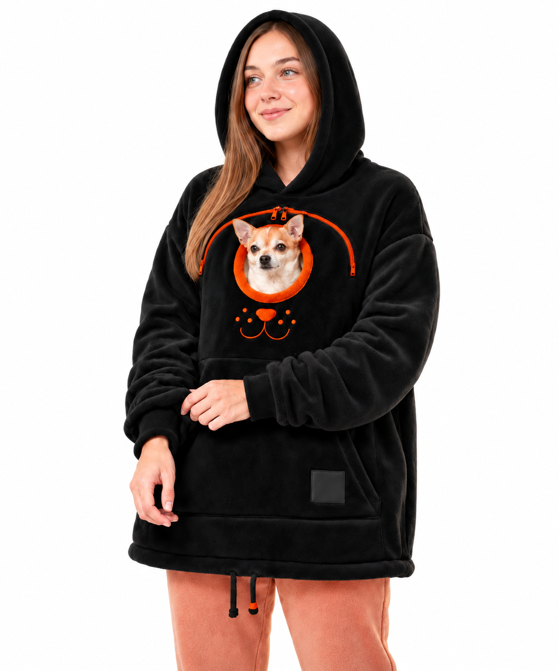 ⏰LAST DAY 50% OFF 🐾 Cozy Pet Carrier Hoodie — Built-In Pouch for Cats & Small Dogs