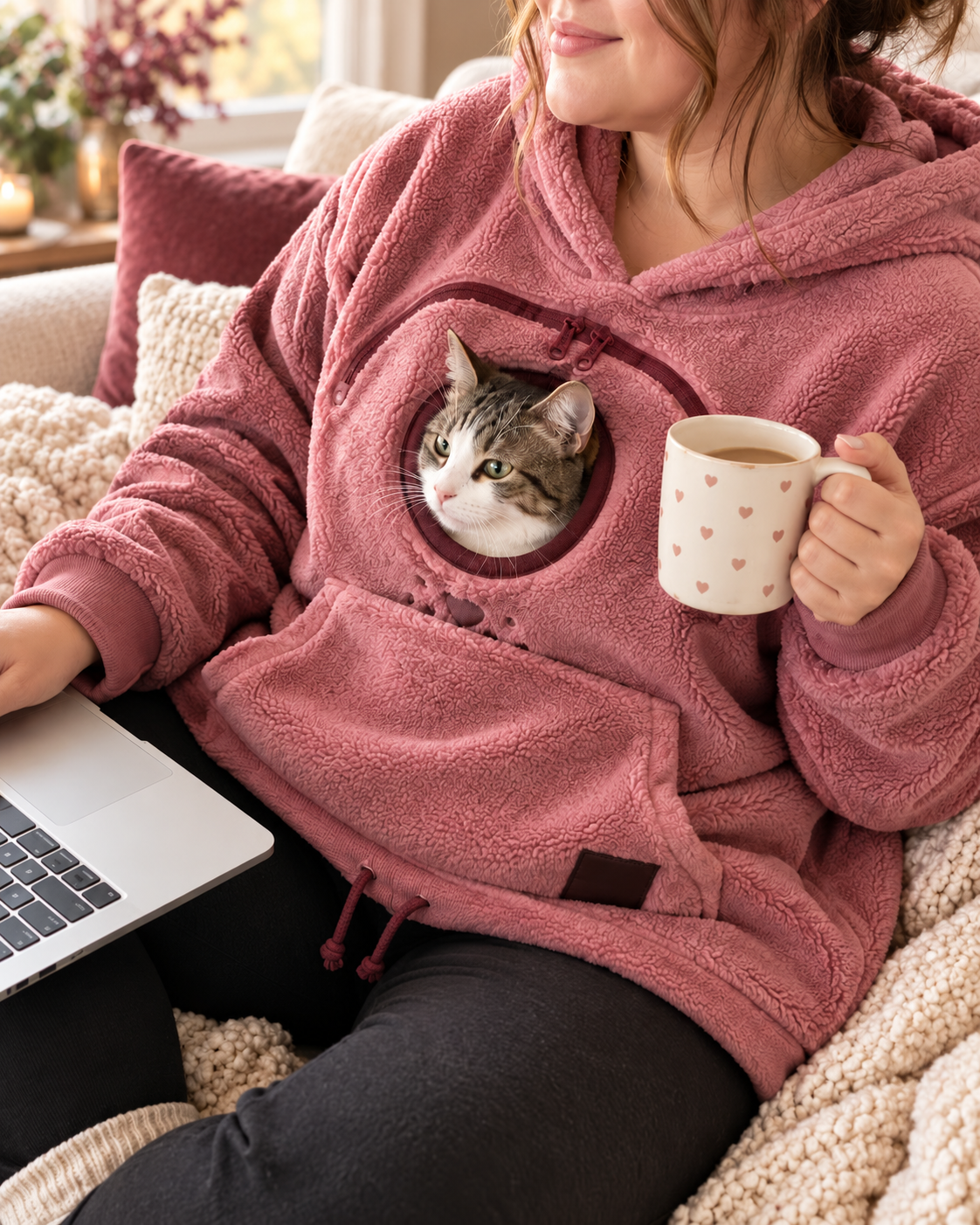 ⏰LAST DAY 50% OFF 🐾 Cozy Pet Carrier Hoodie — Built-In Pouch for Cats & Small Dogs