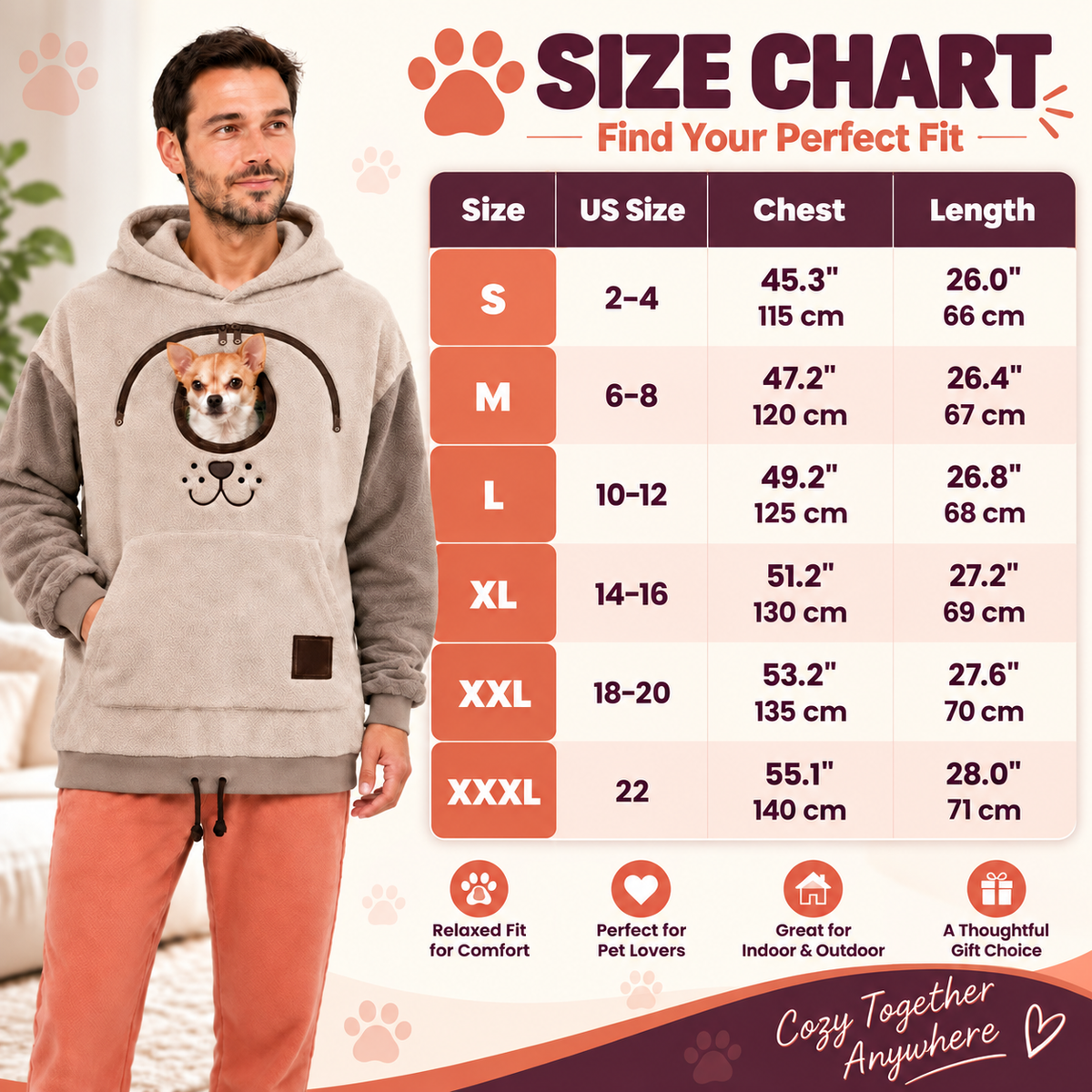 ⏰LAST DAY 50% OFF 🐾 Cozy Pet Carrier Hoodie — Built-In Pouch for Cats & Small Dogs