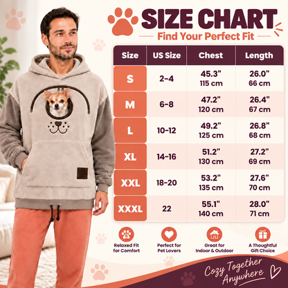 ⏰LAST DAY 50% OFF 🐾 Cozy Pet Carrier Hoodie — Built-In Pouch for Cats & Small Dogs