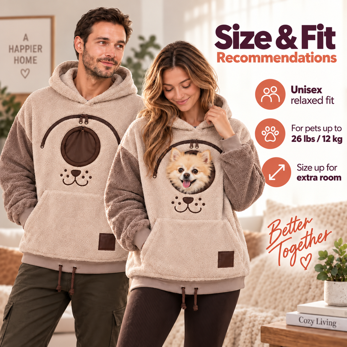 ⏰LAST DAY 50% OFF 🐾 Cozy Pet Carrier Hoodie — Built-In Pouch for Cats & Small Dogs