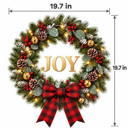 JOY Christmas Wreath Window Decal