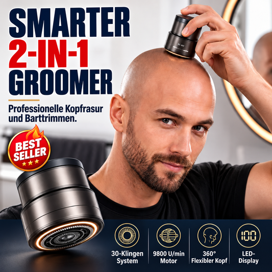 2-in-1 Smart Electric Bald Head Shaver and Beard Trimmer with Digital Display 🔥