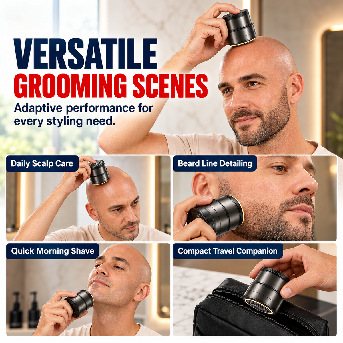 2-in-1 Smart Electric Bald Head Shaver and Beard Trimmer with Digital Display 🔥