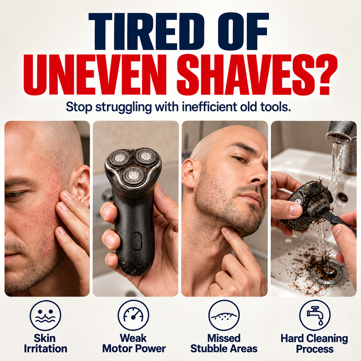 2-in-1 Smart Electric Bald Head Shaver and Beard Trimmer with Digital Display 🔥