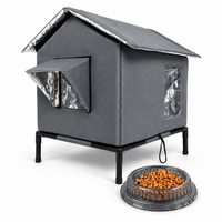 Gray Cat House + Round Bowl