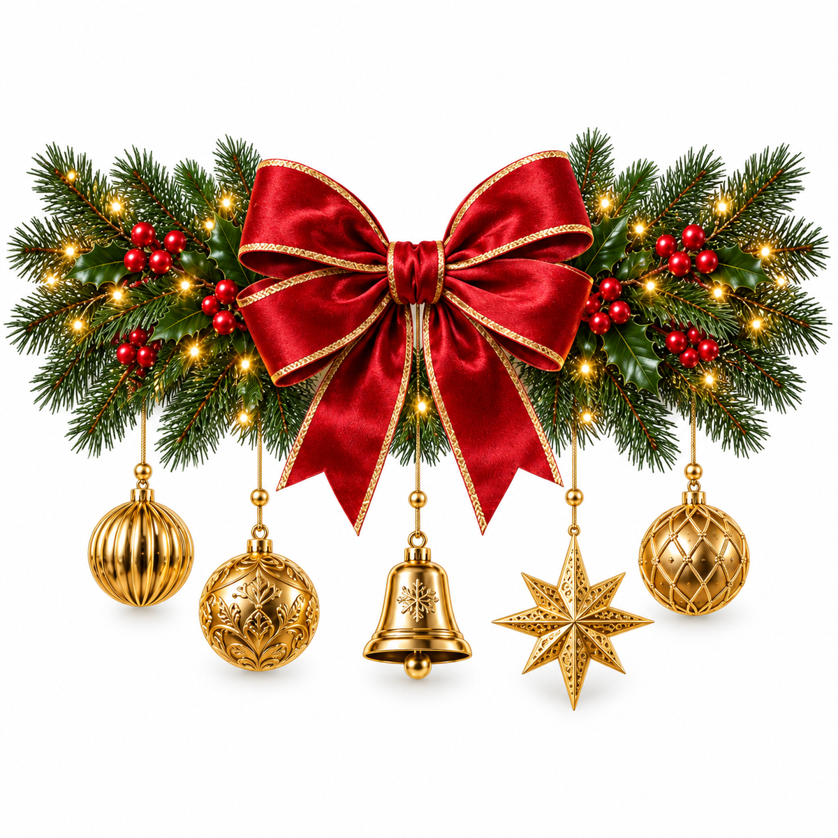 Merry Christmas Bow Window Decal
