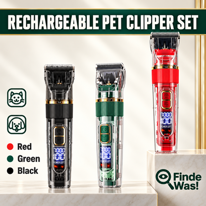 Quiet LED Display Pet Hair Clipper｜Cordless Low Noise Dog Cat Grooming Trimmer ✨