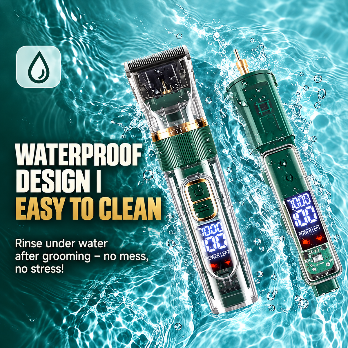 Quiet LED Display Pet Hair Clipper｜Cordless Low Noise Dog Cat Grooming Trimmer ✨