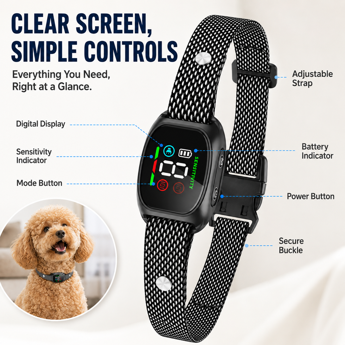 Anti Bark Collar – Smart anti‑false triggering filters out other barks