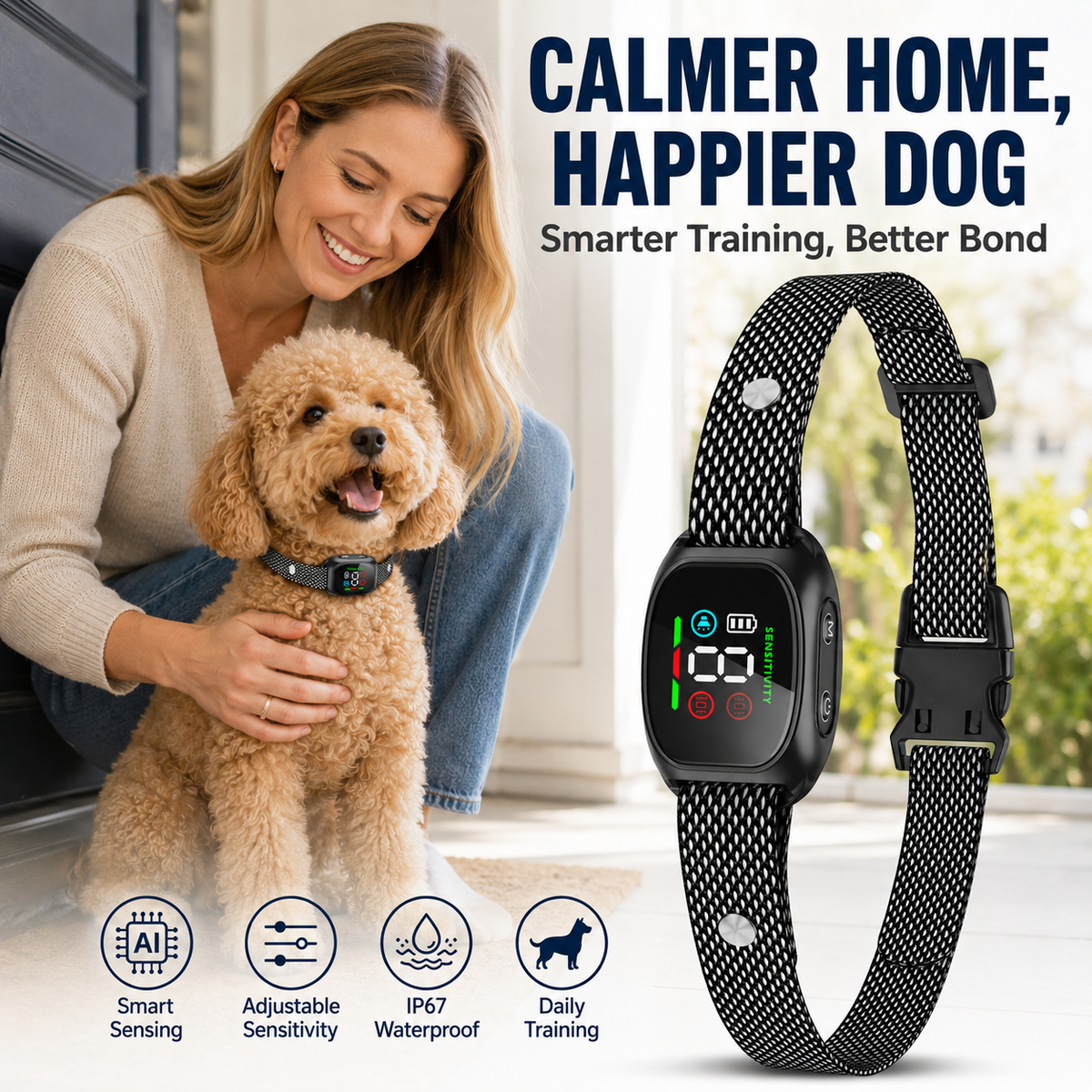 Anti Bark Collar – Smart anti‑false triggering filters out other barks