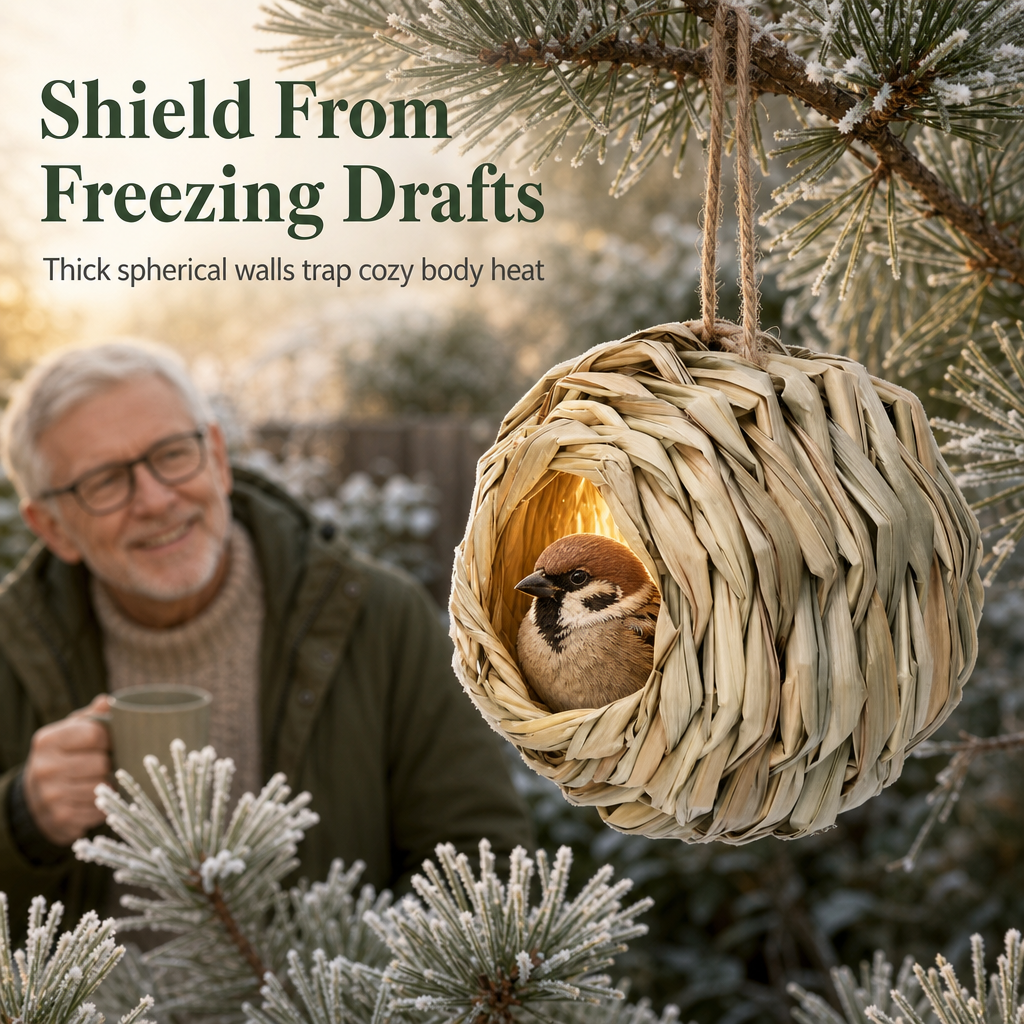 🐦 Hand-Woven Spherical Straw Bird Nest