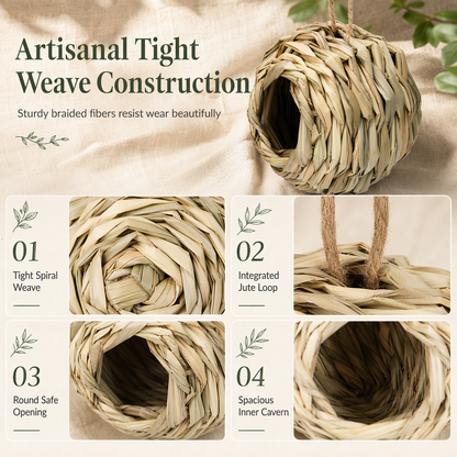 🐦 Hand-Woven Spherical Straw Bird Nest