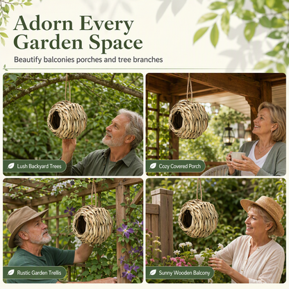 🐦 Hand-Woven Spherical Straw Bird Nest