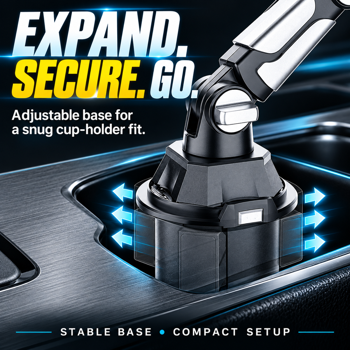 🚗 From Hire Car to Family SUV – Foldable Tablet Stand Fits Most Cup Holders. Adjustable Angle