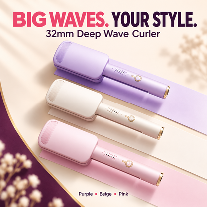 32MM Wavy Hair Curler – Negative Ion, Adjustable Temp