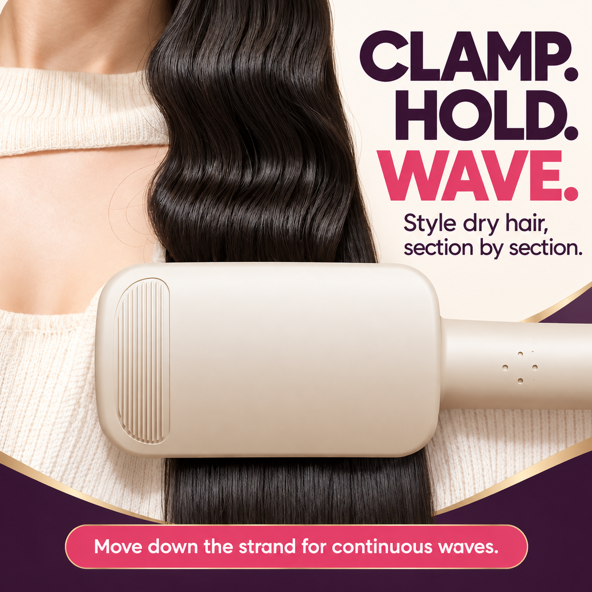 32MM Wavy Hair Curler – Negative Ion, Adjustable Temp