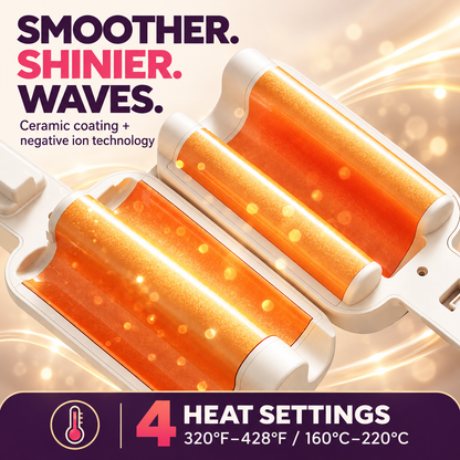 32MM Wavy Hair Curler – Negative Ion, Adjustable Temp