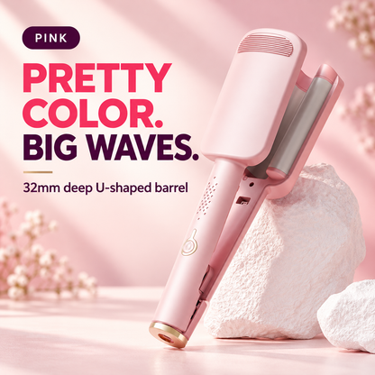 32MM Wavy Hair Curler – Negative Ion, Adjustable Temp