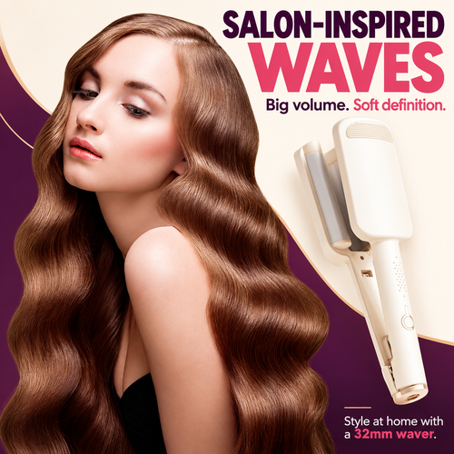 32MM Wavy Hair Curler – Negative Ion, Adjustable Temp