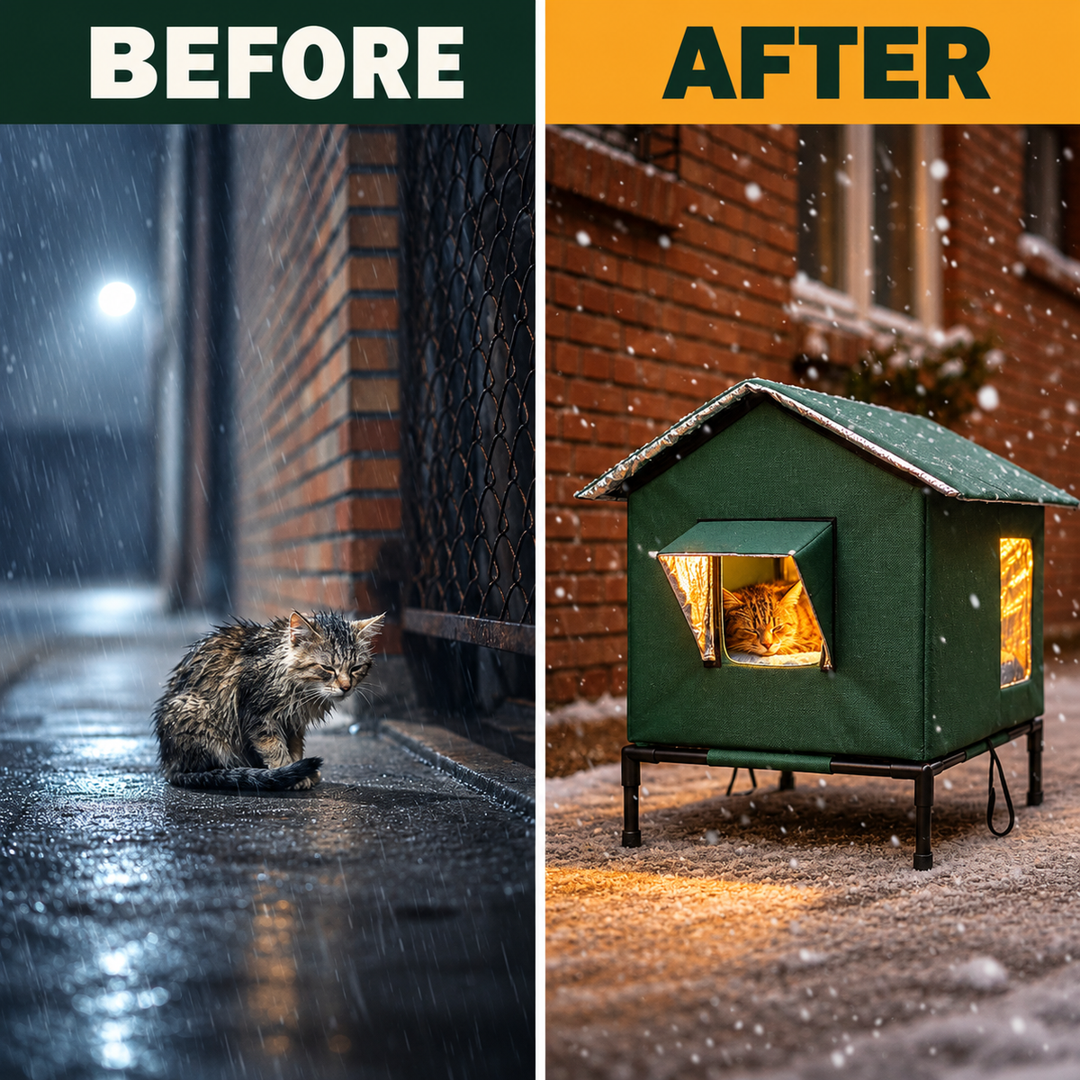 🐈 All-Weather Elevated Outdoor Cat House – Waterproof Oxford Cloth, Thermal Aluminum Lining & Foldable Design